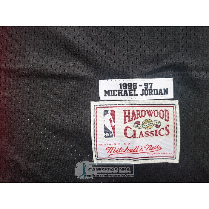 Camiseta Chicago Bulls Michael Jordan NO 23 Split Negro Rojo